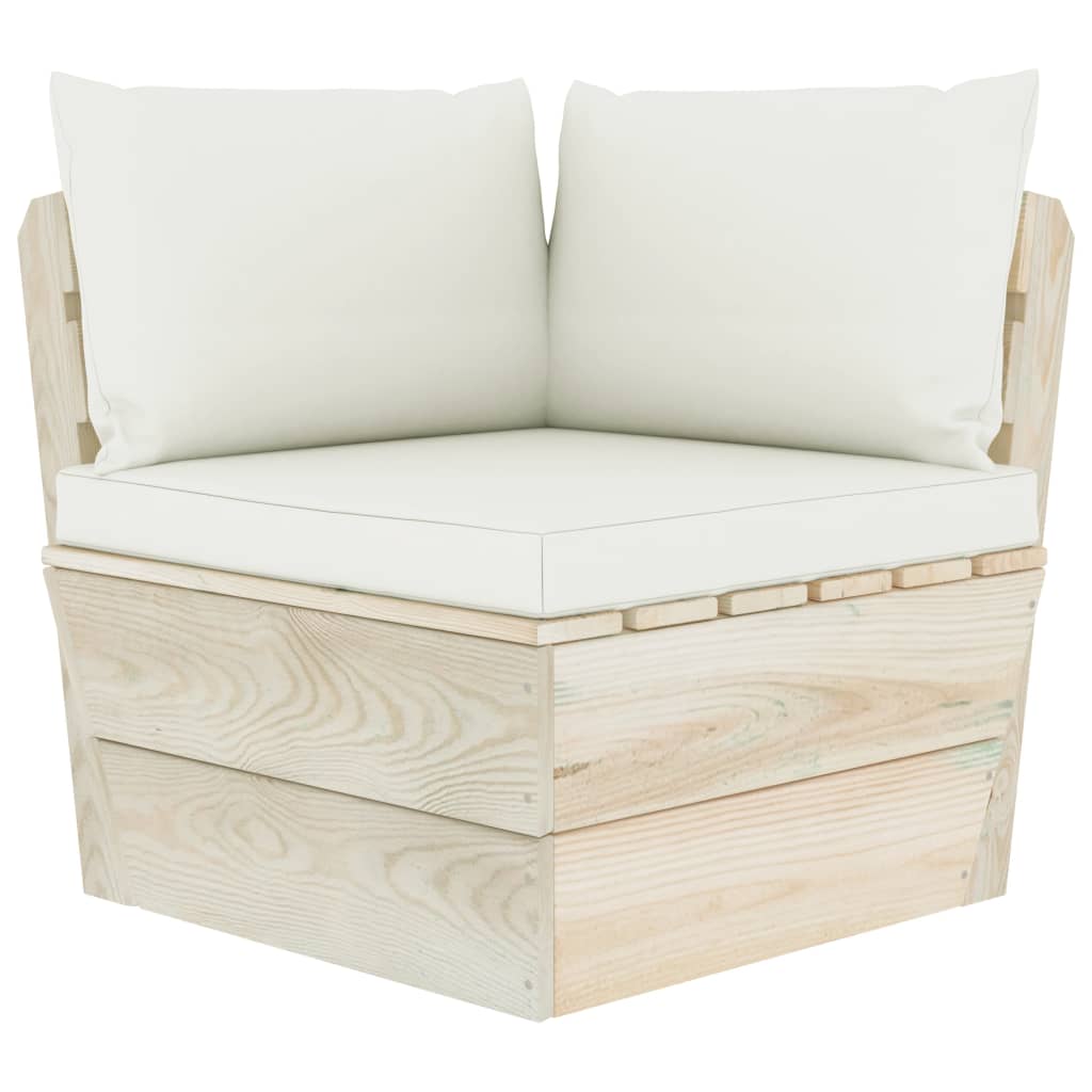 Garden sofa made of pallets, corner, with cushions, spruce wood