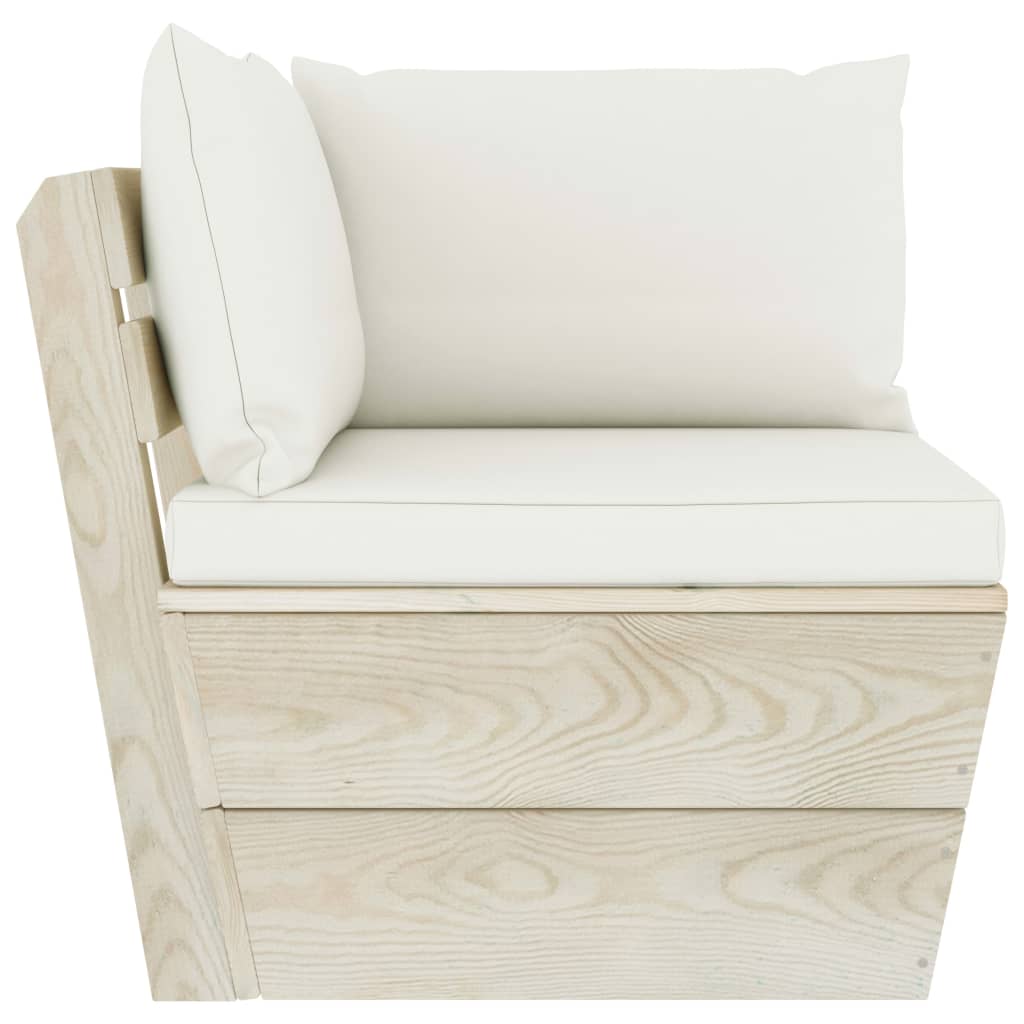 Garden sofa made of pallets, corner, with cushions, spruce wood