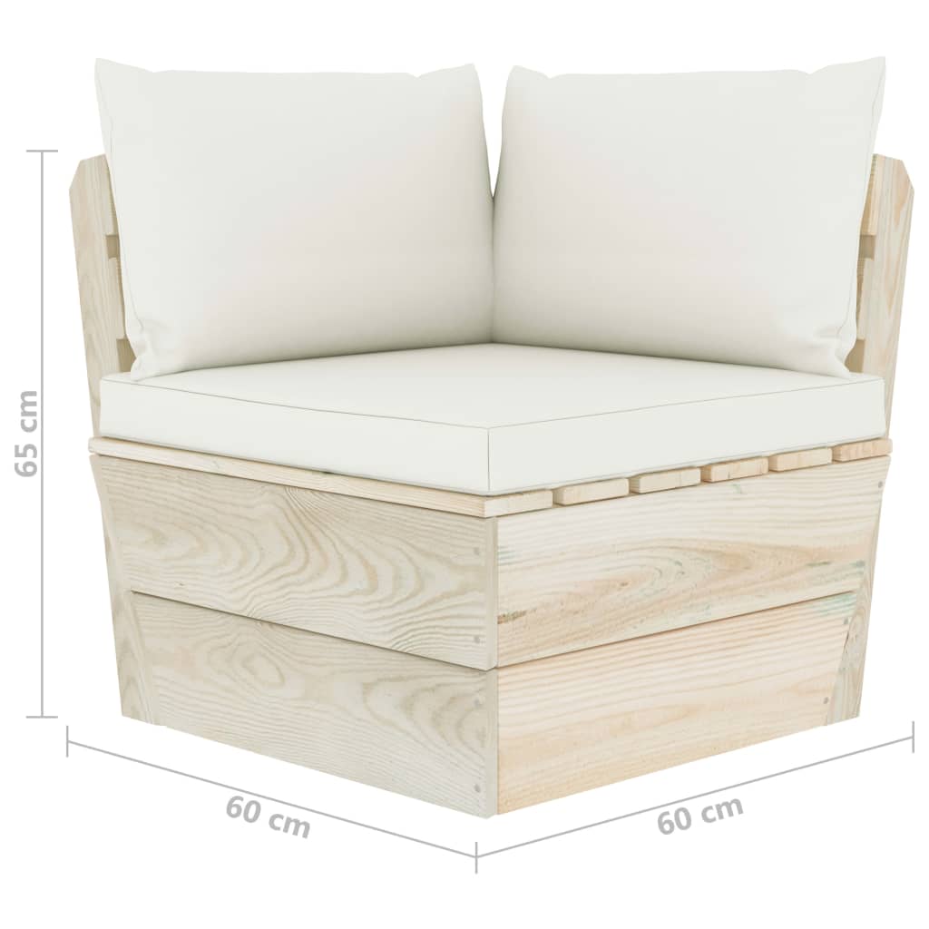 Garden sofa made of pallets, corner, with cushions, spruce wood