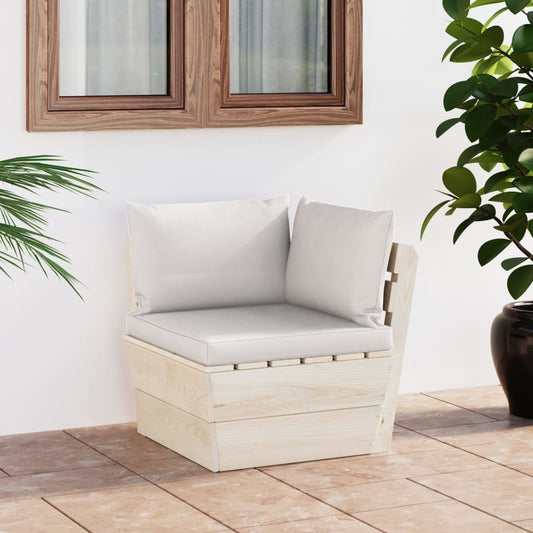 Garden sofa made of pallets, corner, with cushions, spruce wood