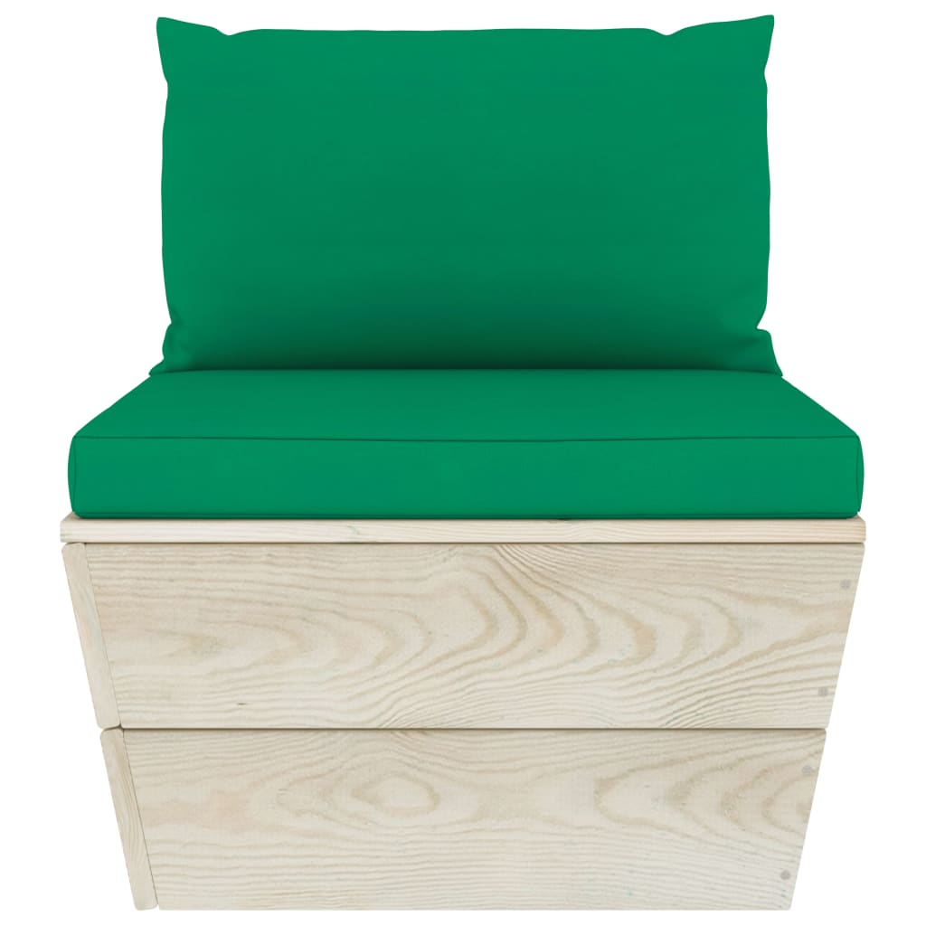Medium pallet garden sofa with cushions, spruce wood