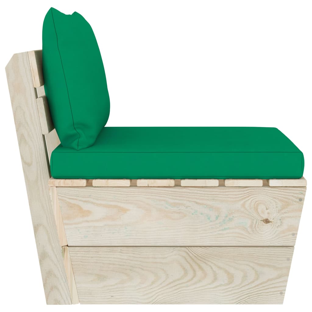 Medium pallet garden sofa with cushions, spruce wood