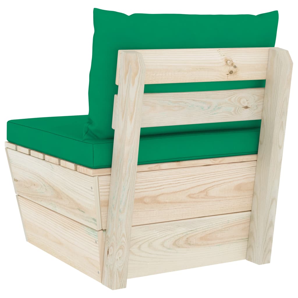 Medium pallet garden sofa with cushions, spruce wood
