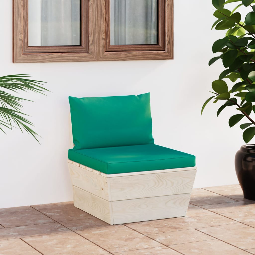 Medium pallet garden sofa with cushions, spruce wood