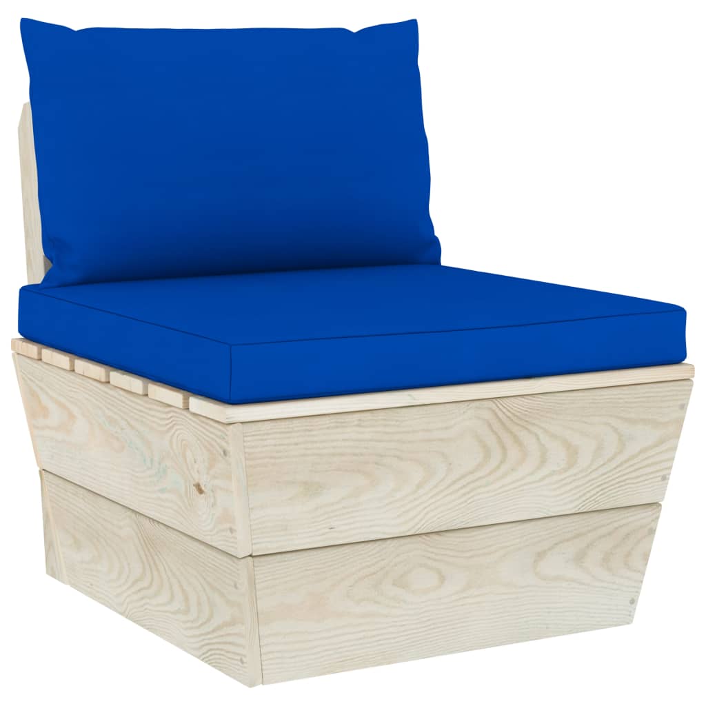 Medium pallet garden sofa with cushions, spruce wood