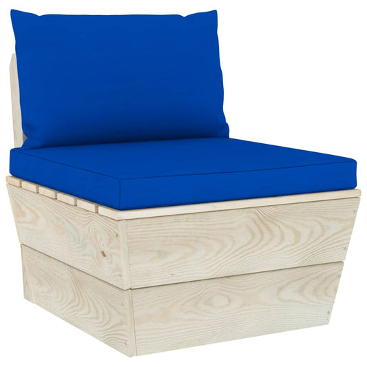 Medium pallet garden sofa with cushions, spruce wood