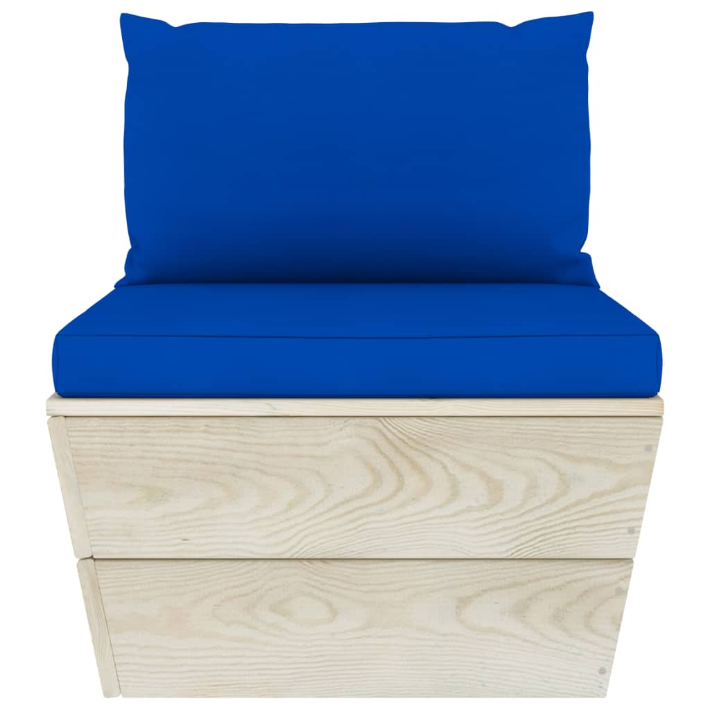 Medium pallet garden sofa with cushions, spruce wood