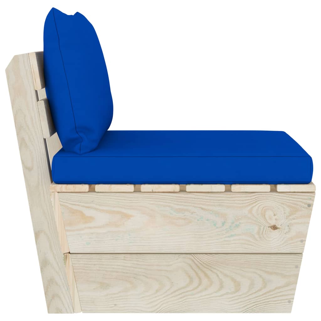 Medium pallet garden sofa with cushions, spruce wood