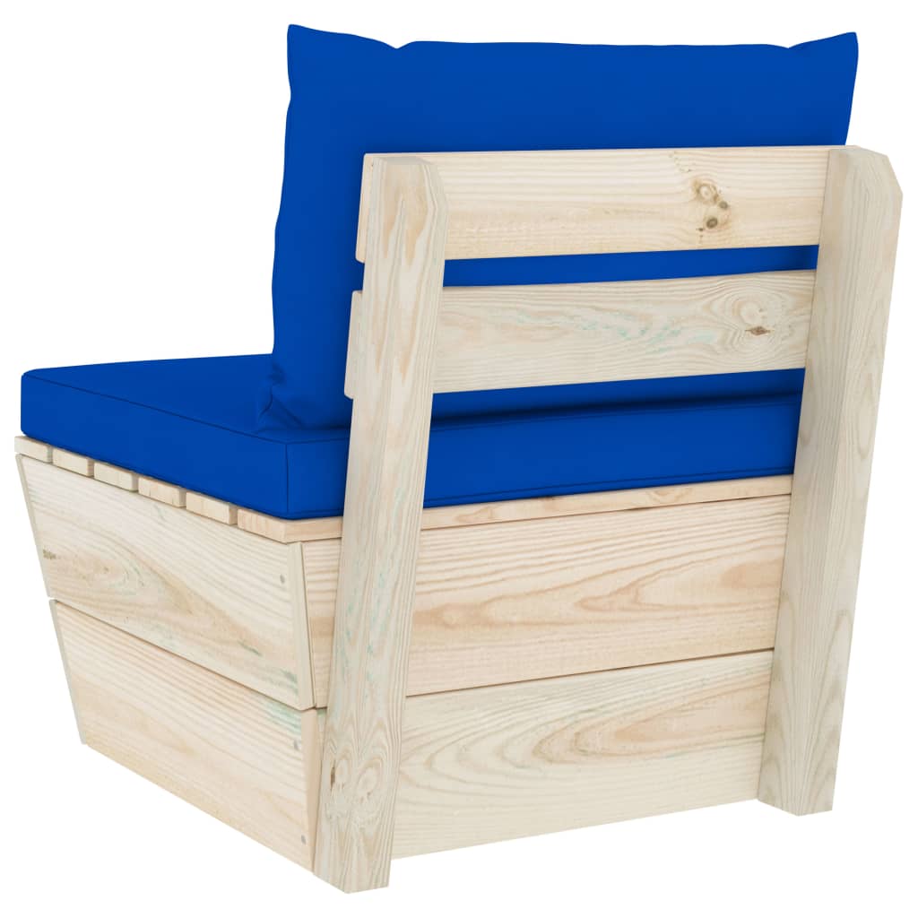 Medium pallet garden sofa with cushions, spruce wood