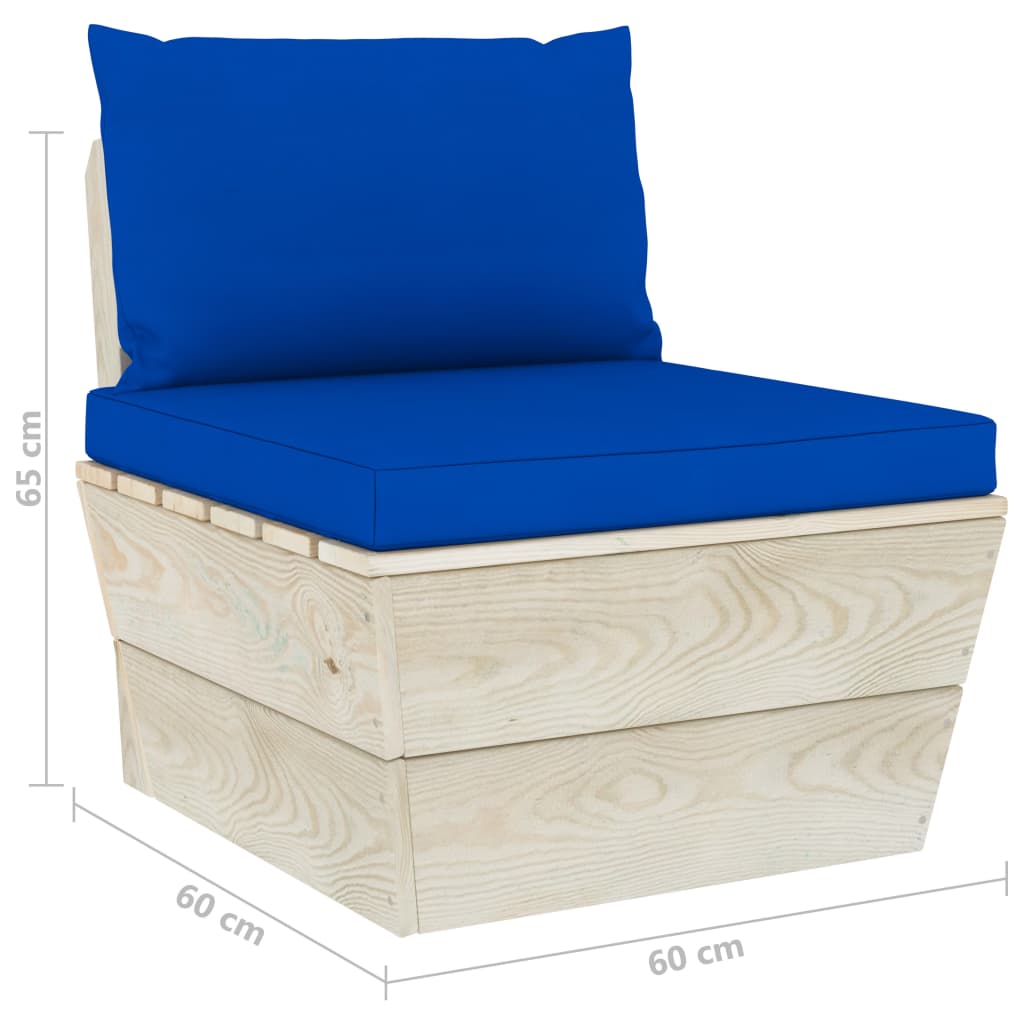 Medium pallet garden sofa with cushions, spruce wood