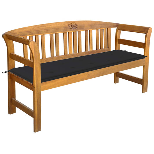 Bancă de grădină cu pernă, 157 cm, lemn masiv de acacia