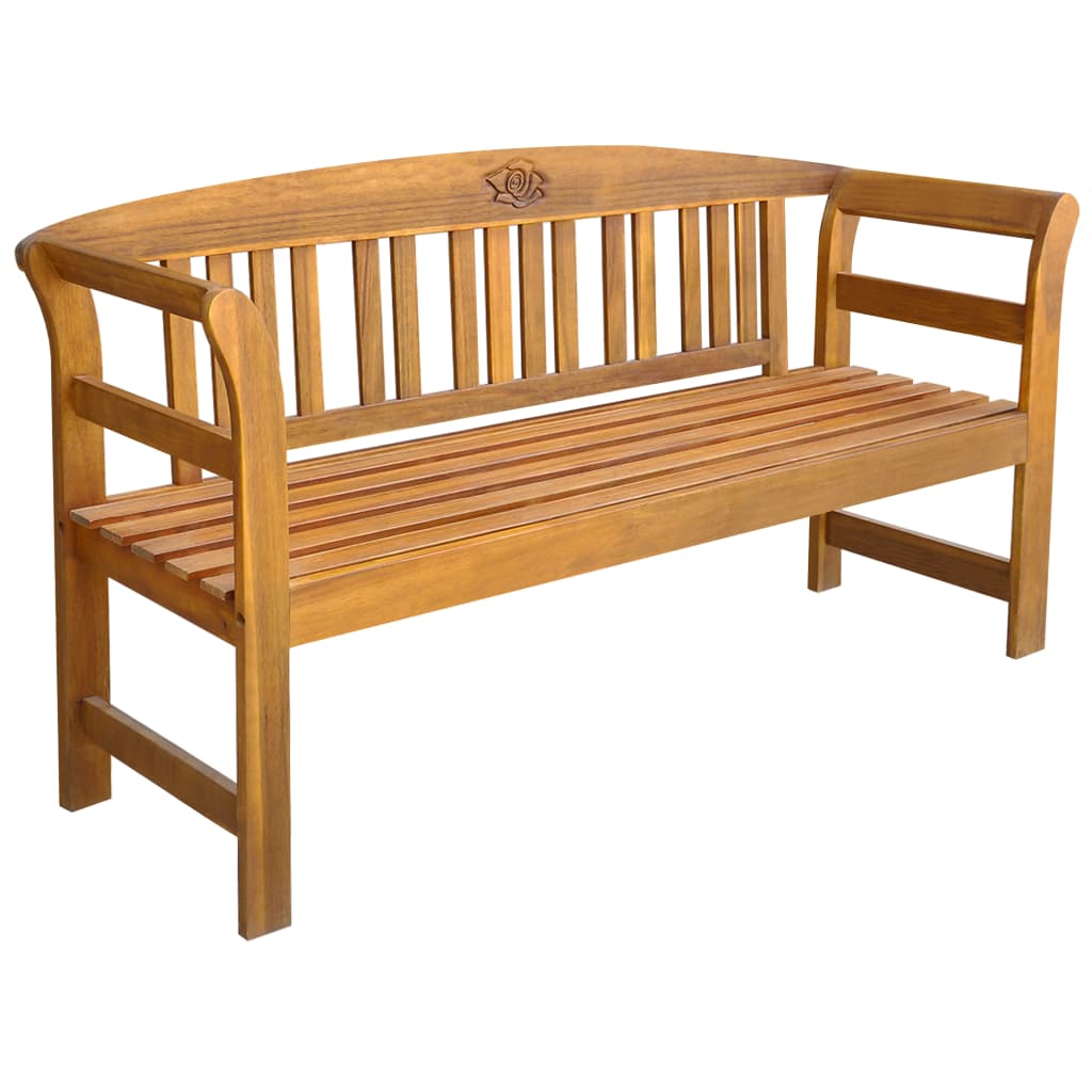 Bancă de grădină cu pernă, 157 cm, lemn masiv acacia