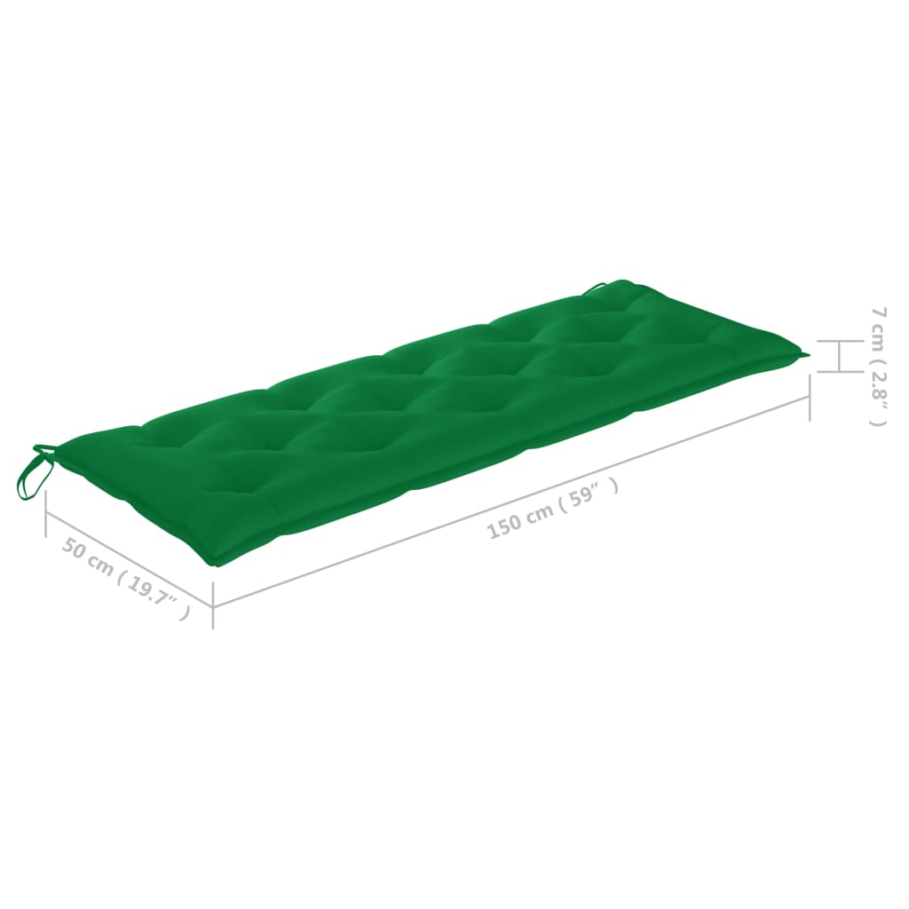 Bancă de grădină cu pernă, 157 cm, lemn masiv acacia