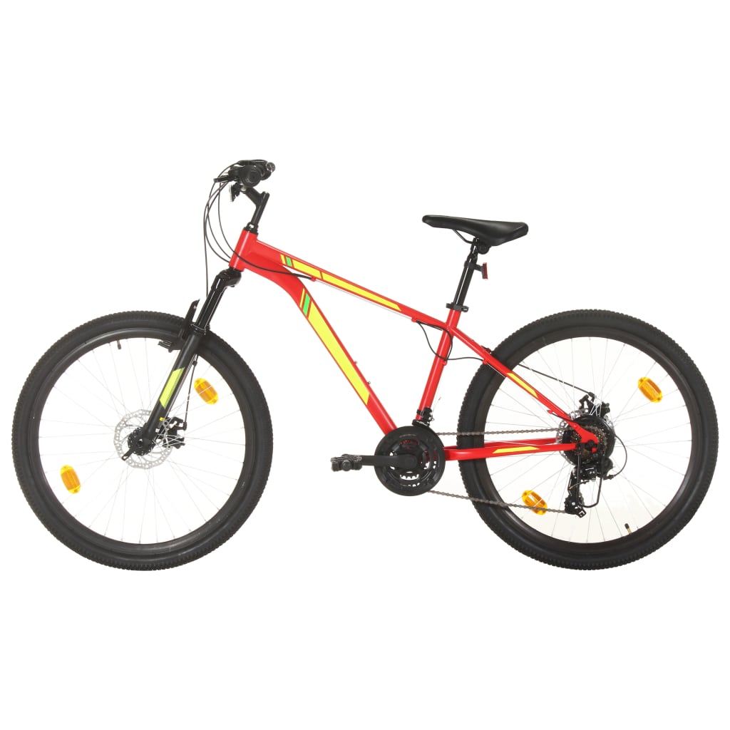 21-speed mountain bike, 27.5 inch wheel, red, 38 cm