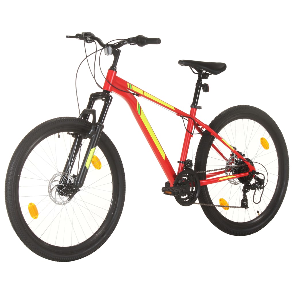 21-speed mountain bike, 27.5 inch wheel, red, 38 cm