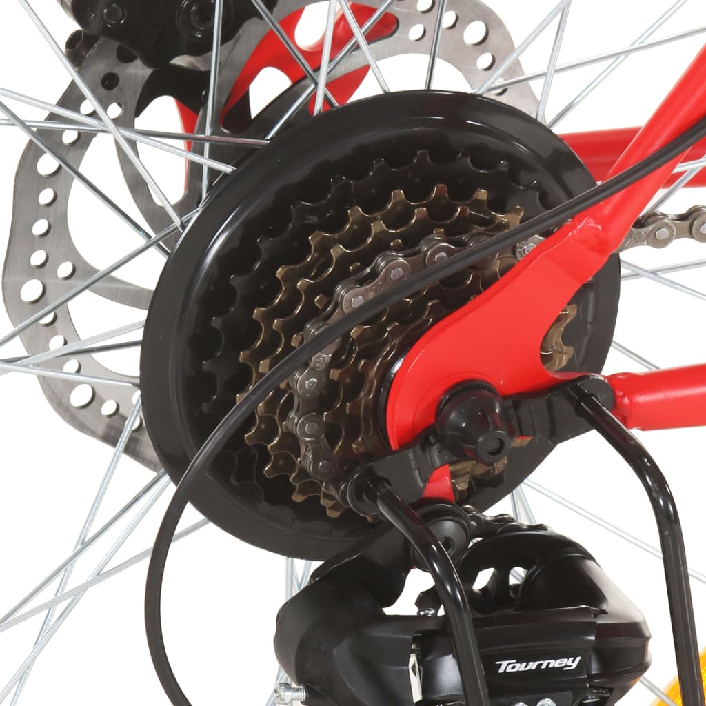 21-speed mountain bike, 27.5 inch wheel, red, 38 cm