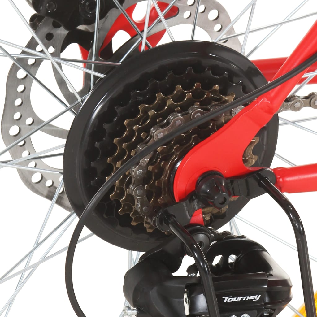 21-speed mountain bike, 27.5 inch wheel, red, 42 cm