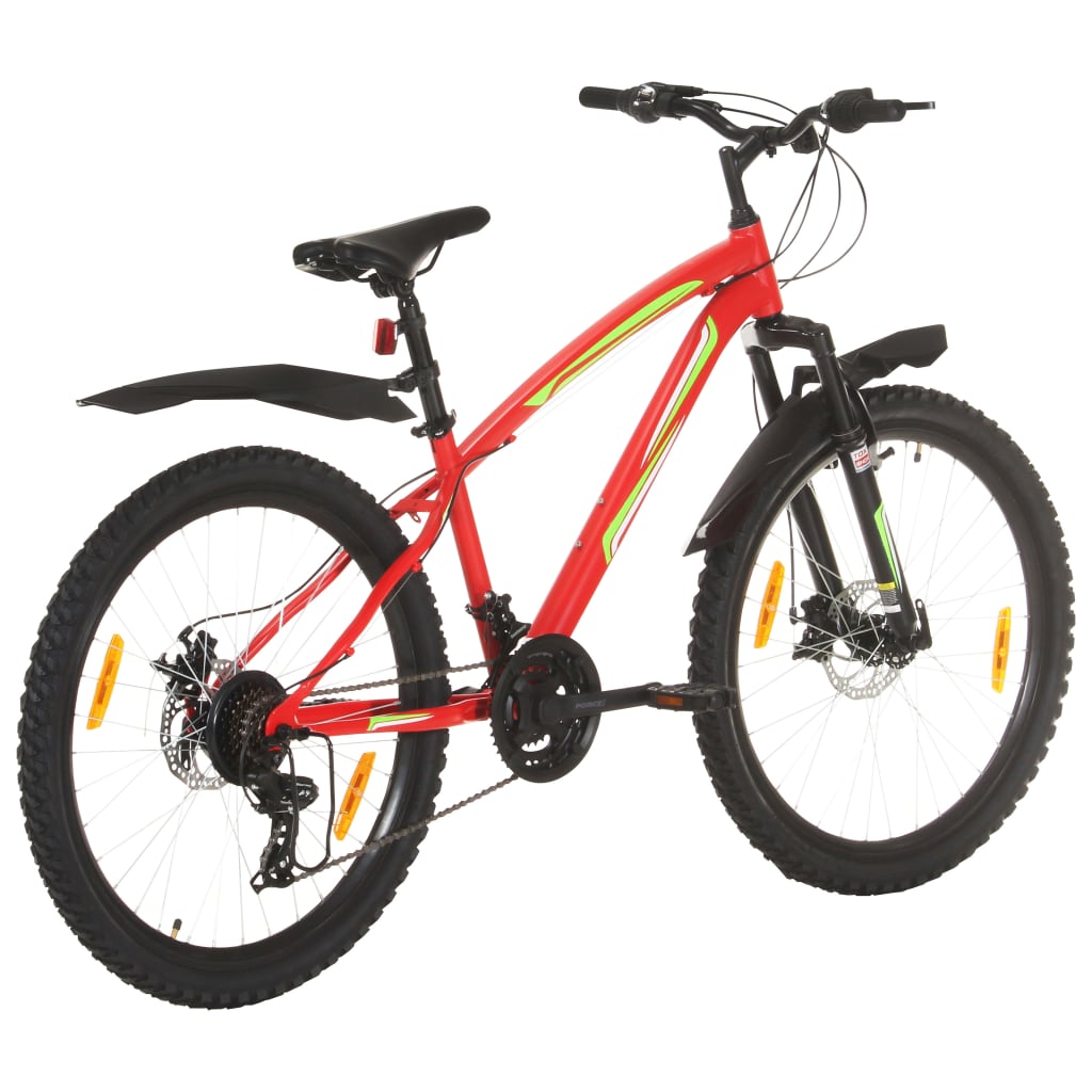 21-speed mountain bike, 26 inch wheel, 36 cm, red