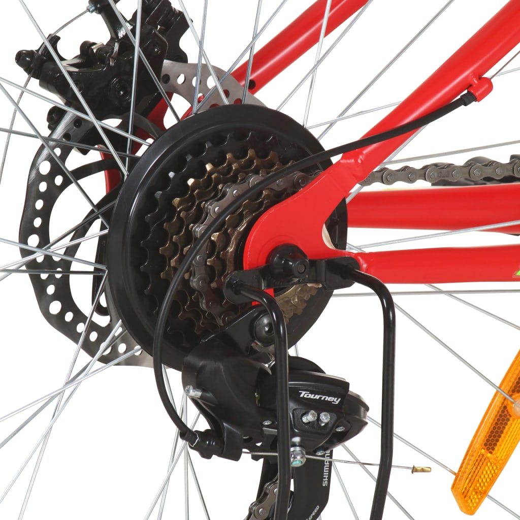 21-speed mountain bike, 26 inch wheel, 36 cm, red