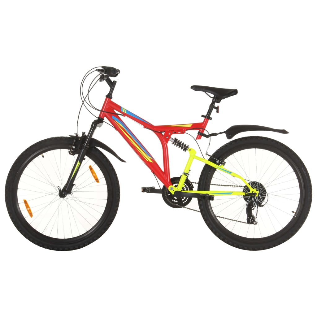 21-speed mountain bike, 26 inch wheel, red, 49 cm
