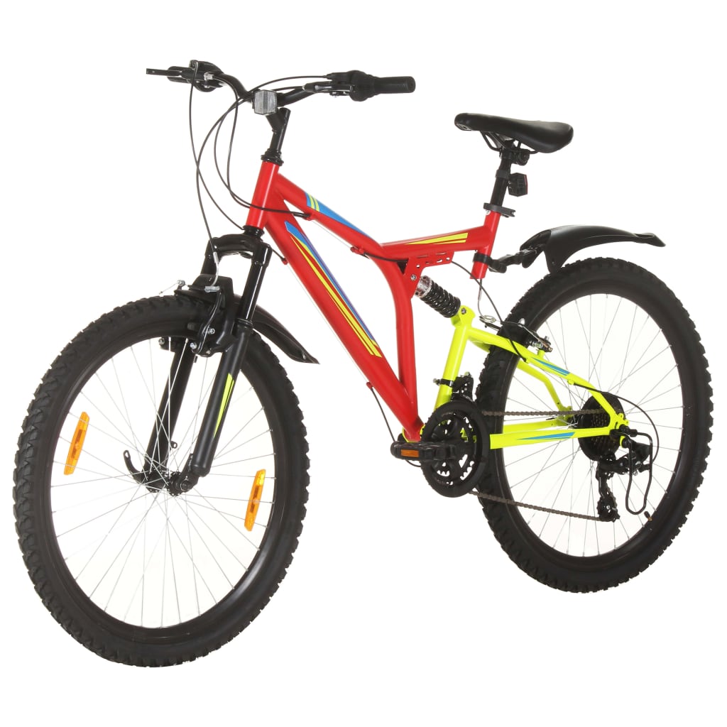 21-speed mountain bike, 26 inch wheel, red, 49 cm