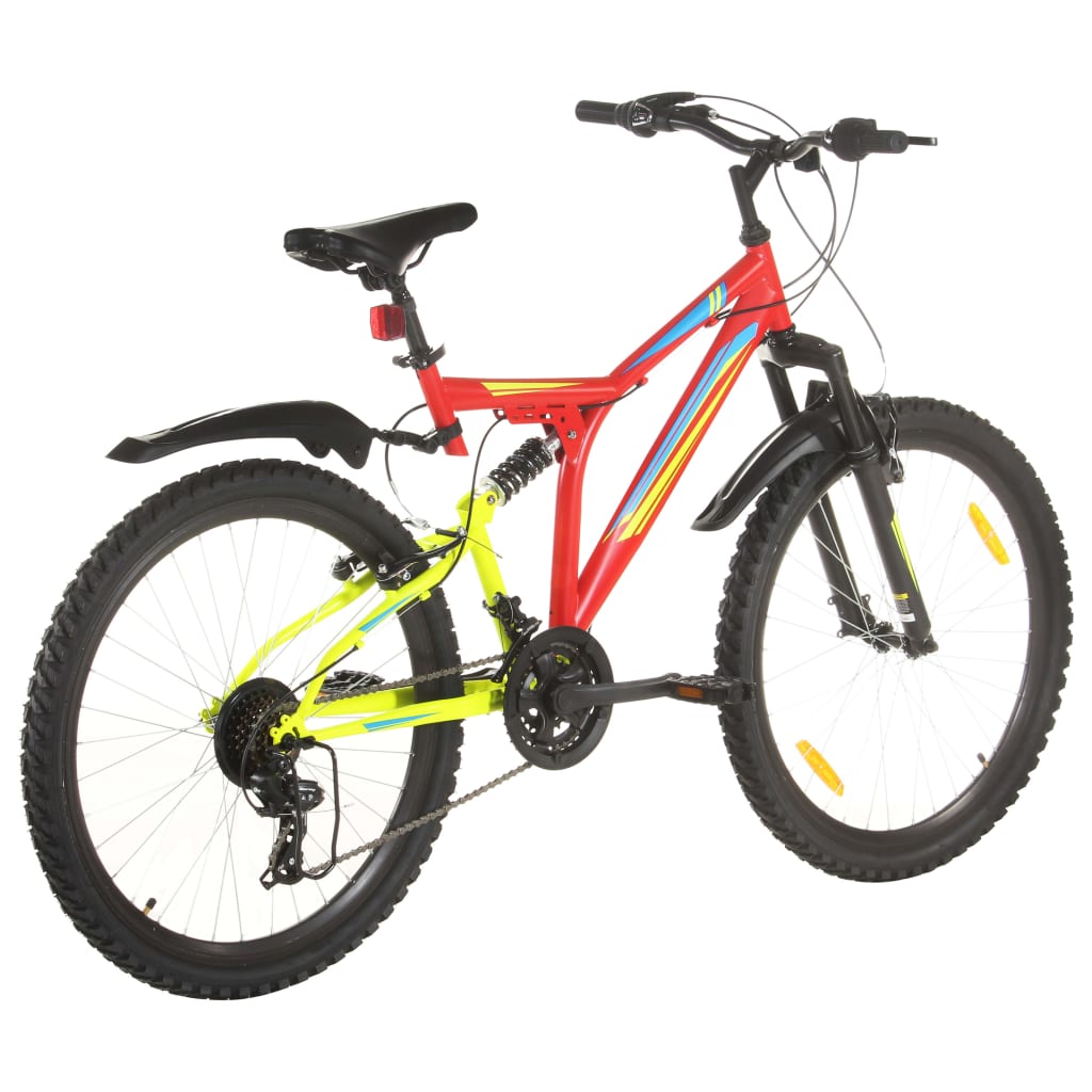21-speed mountain bike, 26 inch wheel, red, 49 cm