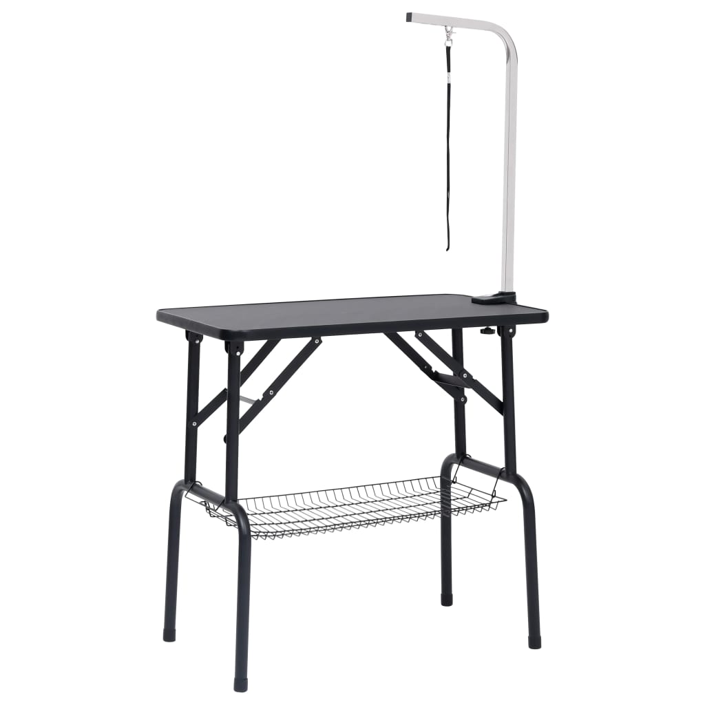 Adjustable dog grooming table with 1 leash and basket