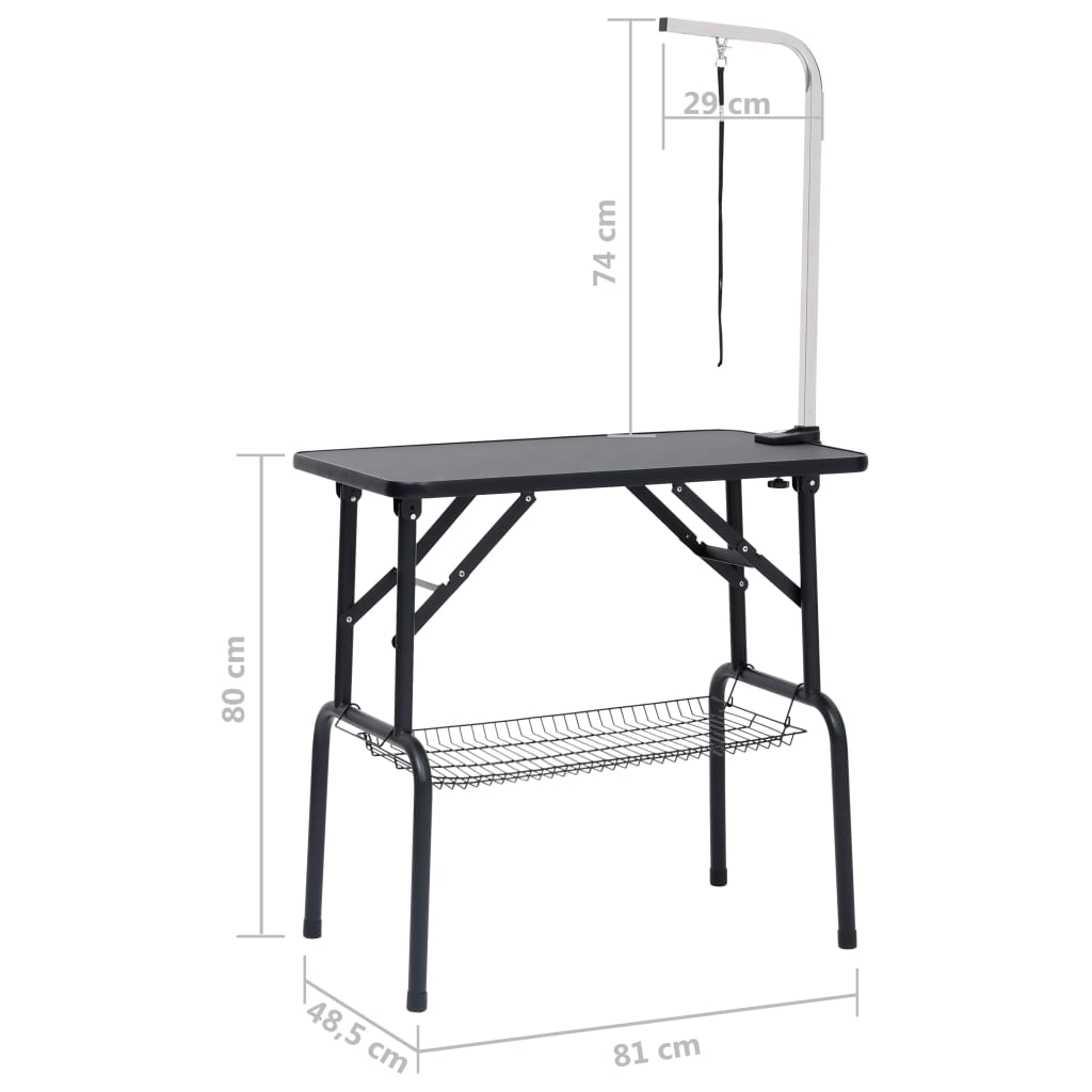 Adjustable dog grooming table with 1 leash and basket