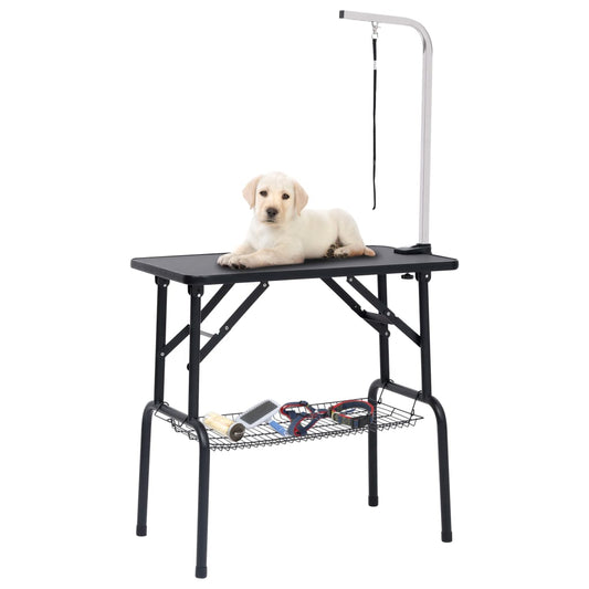 Adjustable dog grooming table with 1 leash and basket