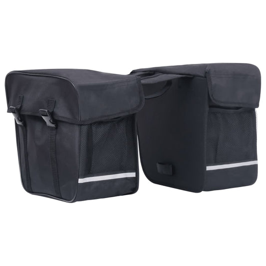 Double bicycle bag for basket holder, black, 35 L