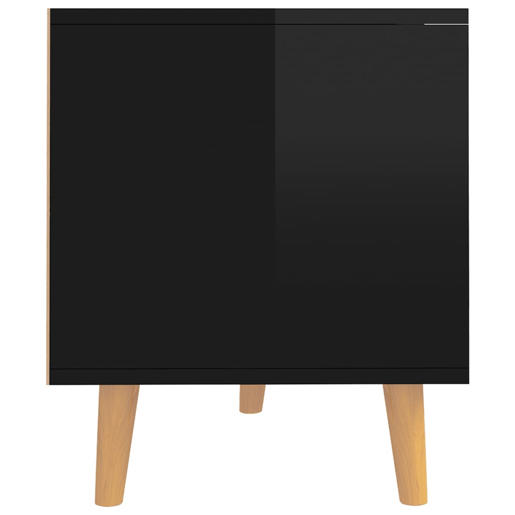 Comodă TV, negru extralucios, 90x40x48,5 cm, lemn prelucrat