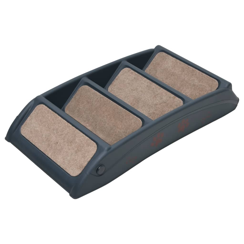 Folding dog stairs in 4 steps, dark grey