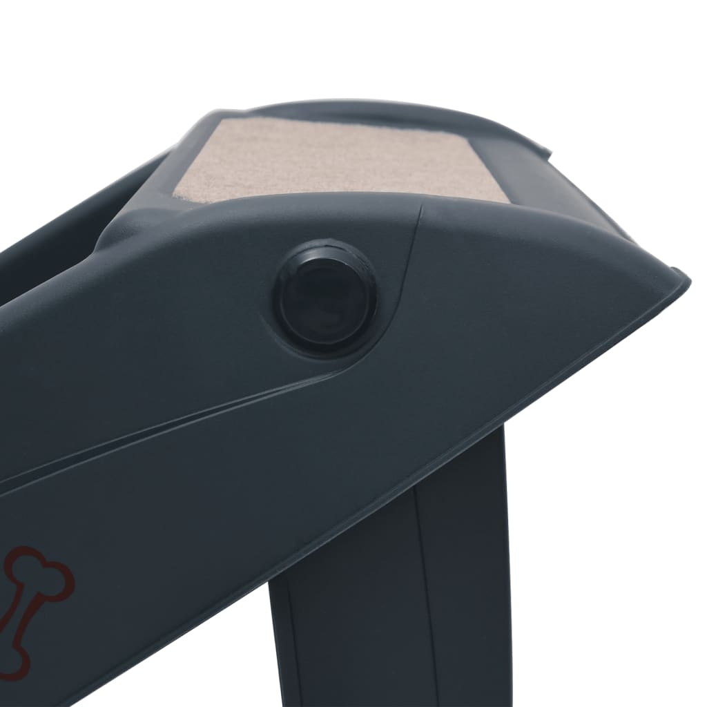 Folding dog stairs in 4 steps, dark grey