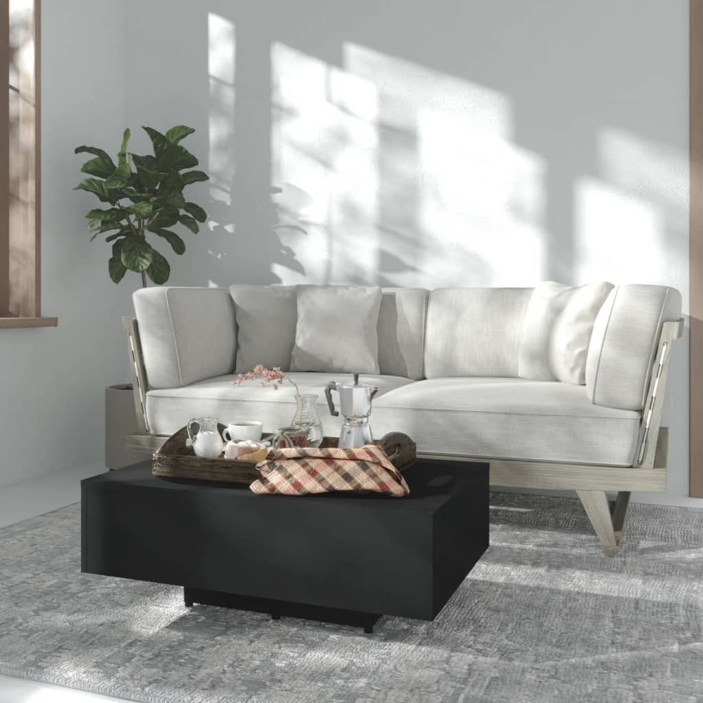 Coffee table, black, 85x55x31 cm, chipboard