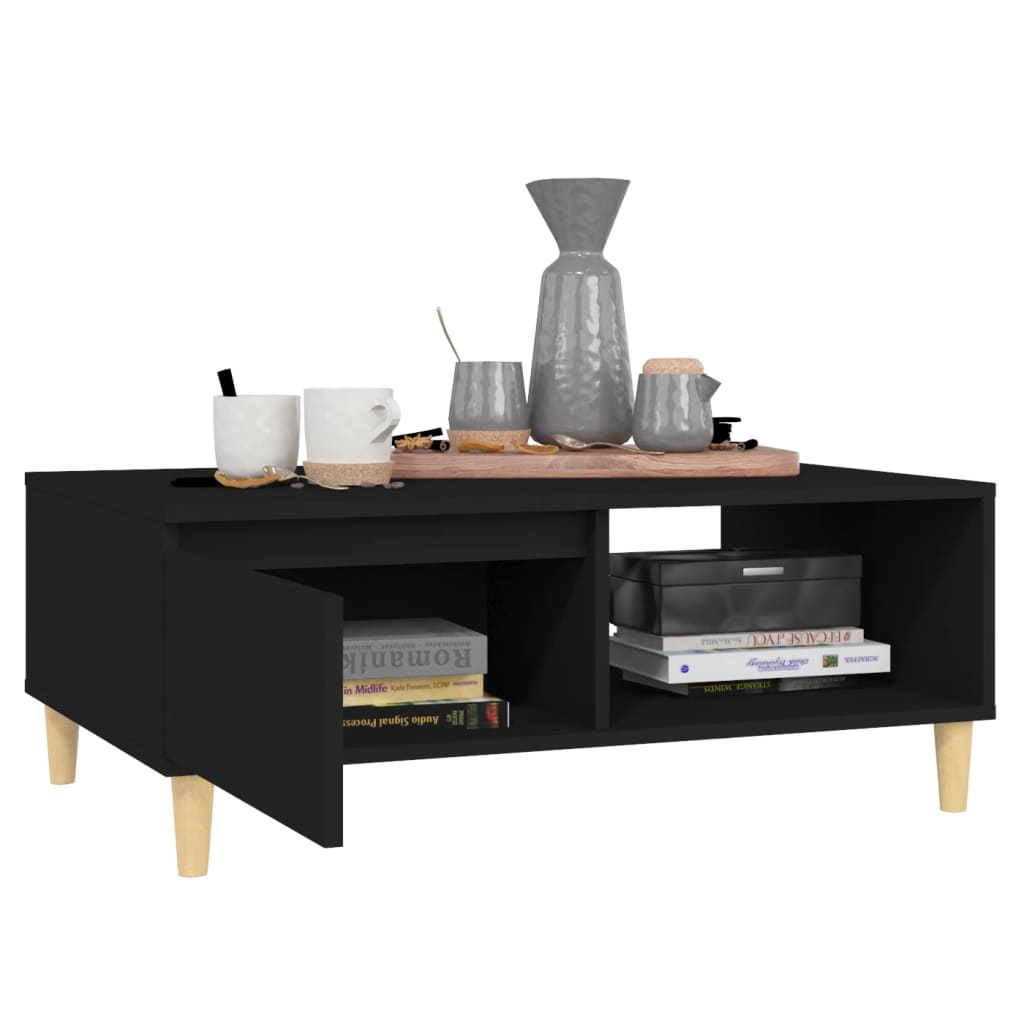 Masă de cafea, negru, 90x60x35 cm, lemn prelucrat
