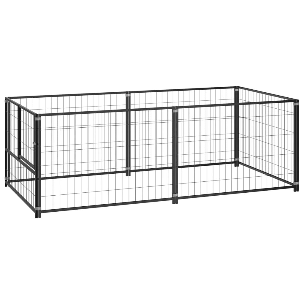 Dog paddock, black, 200x100x70 cm, steel