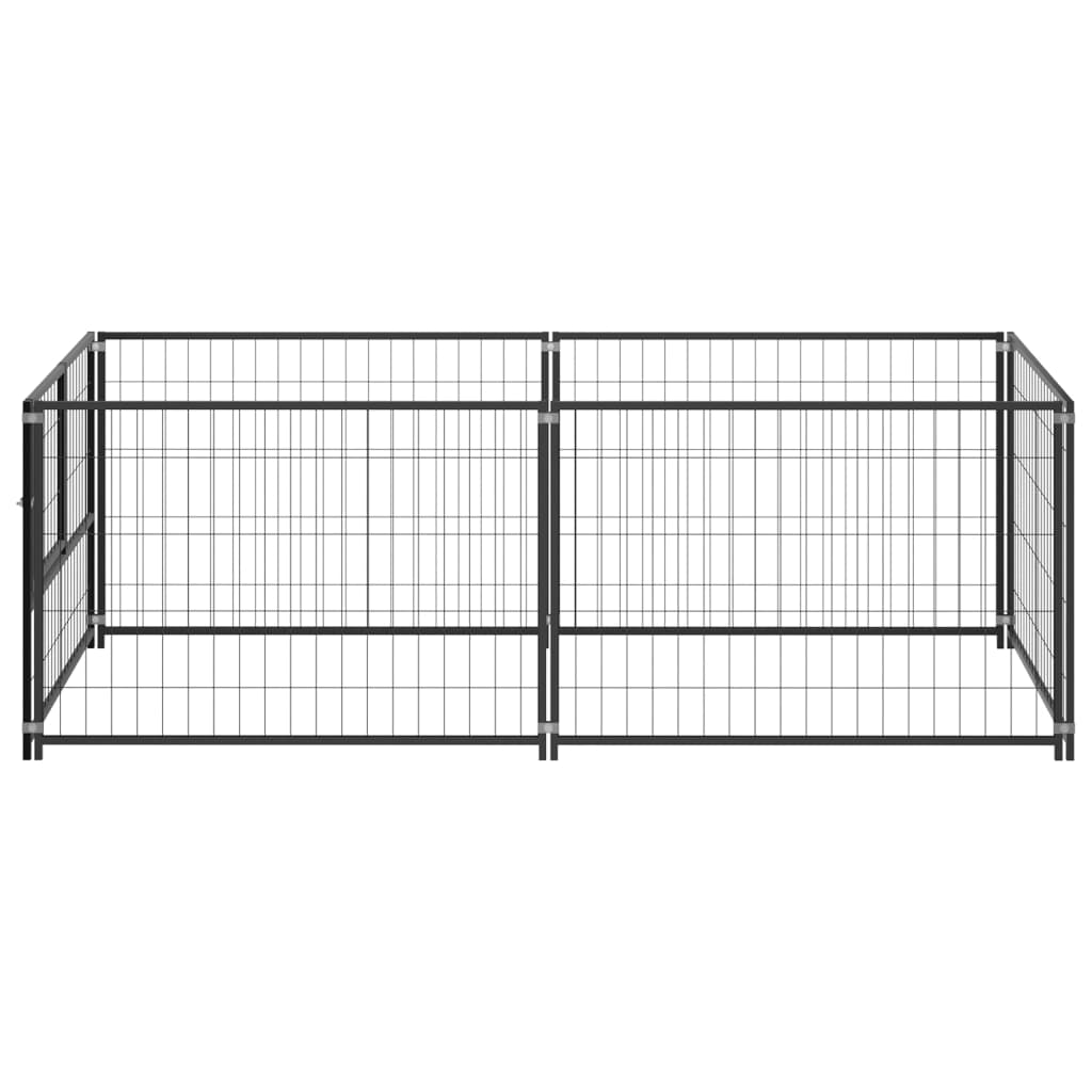 Dog paddock, black, 200x100x70 cm, steel