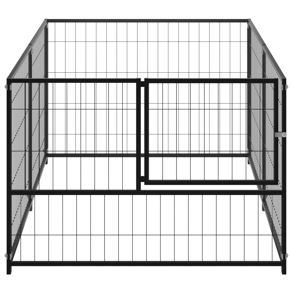 Dog paddock, black, 200x100x70 cm, steel