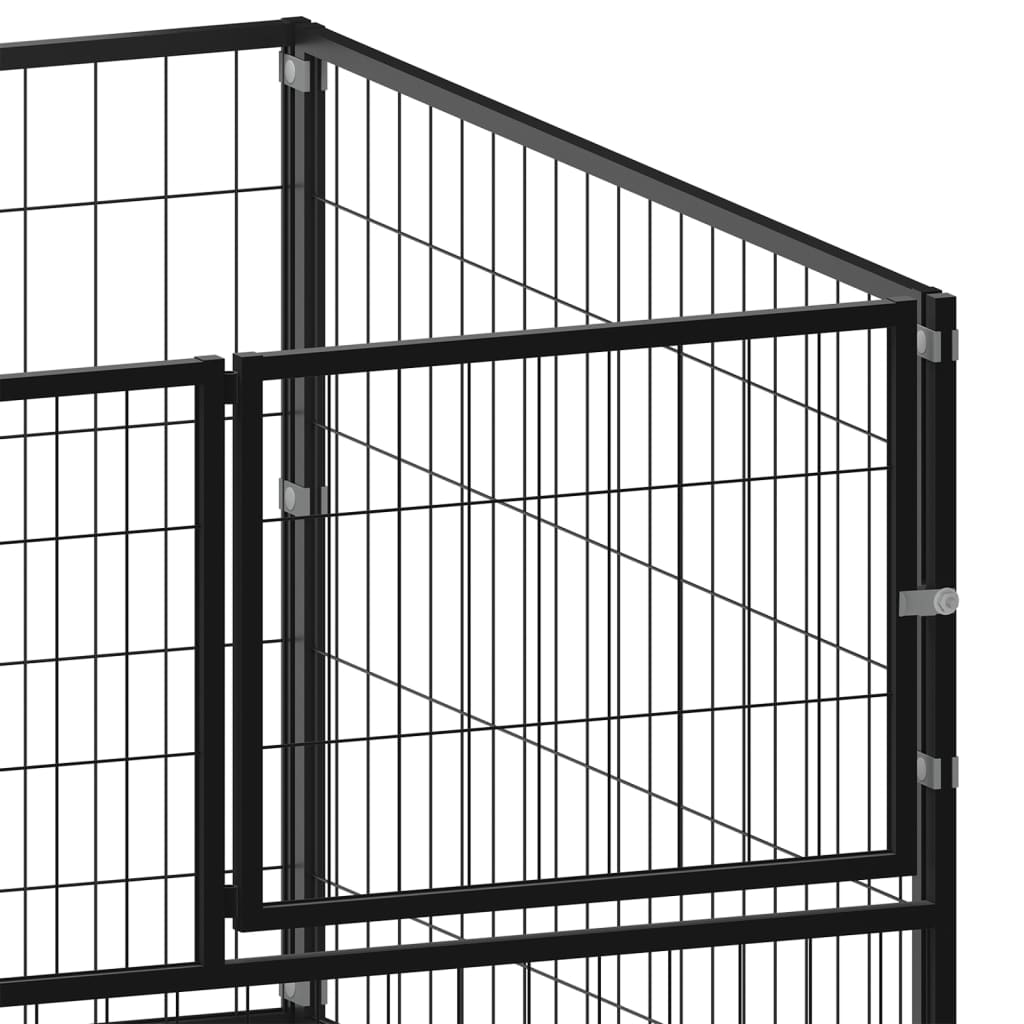 Dog paddock, black, 200x100x70 cm, steel