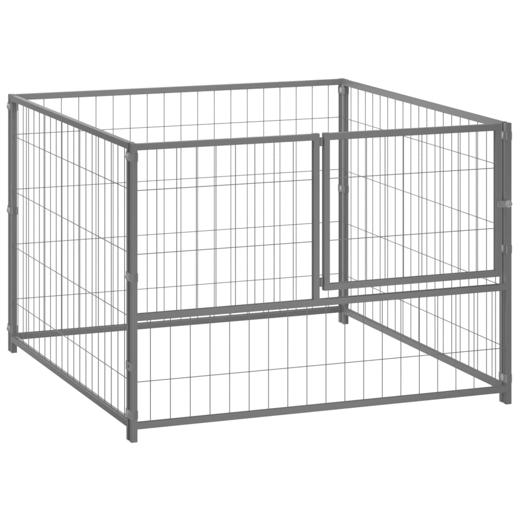 Dog paddock, silver, 100x100x70 cm, steel