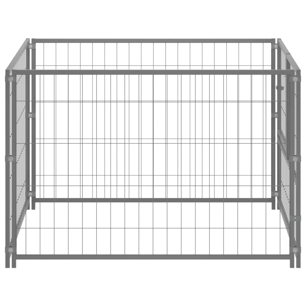 Dog paddock, silver, 100x100x70 cm, steel