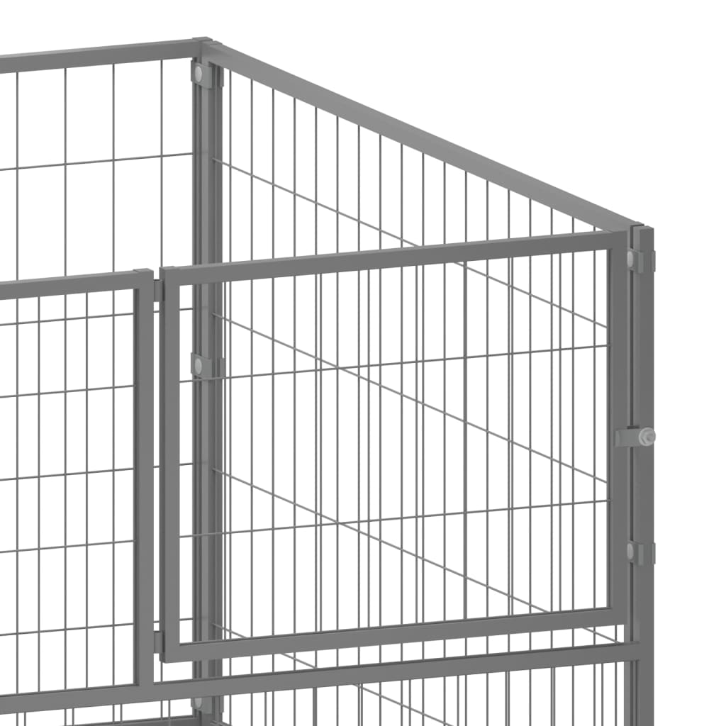 Dog paddock, silver, 100x100x70 cm, steel