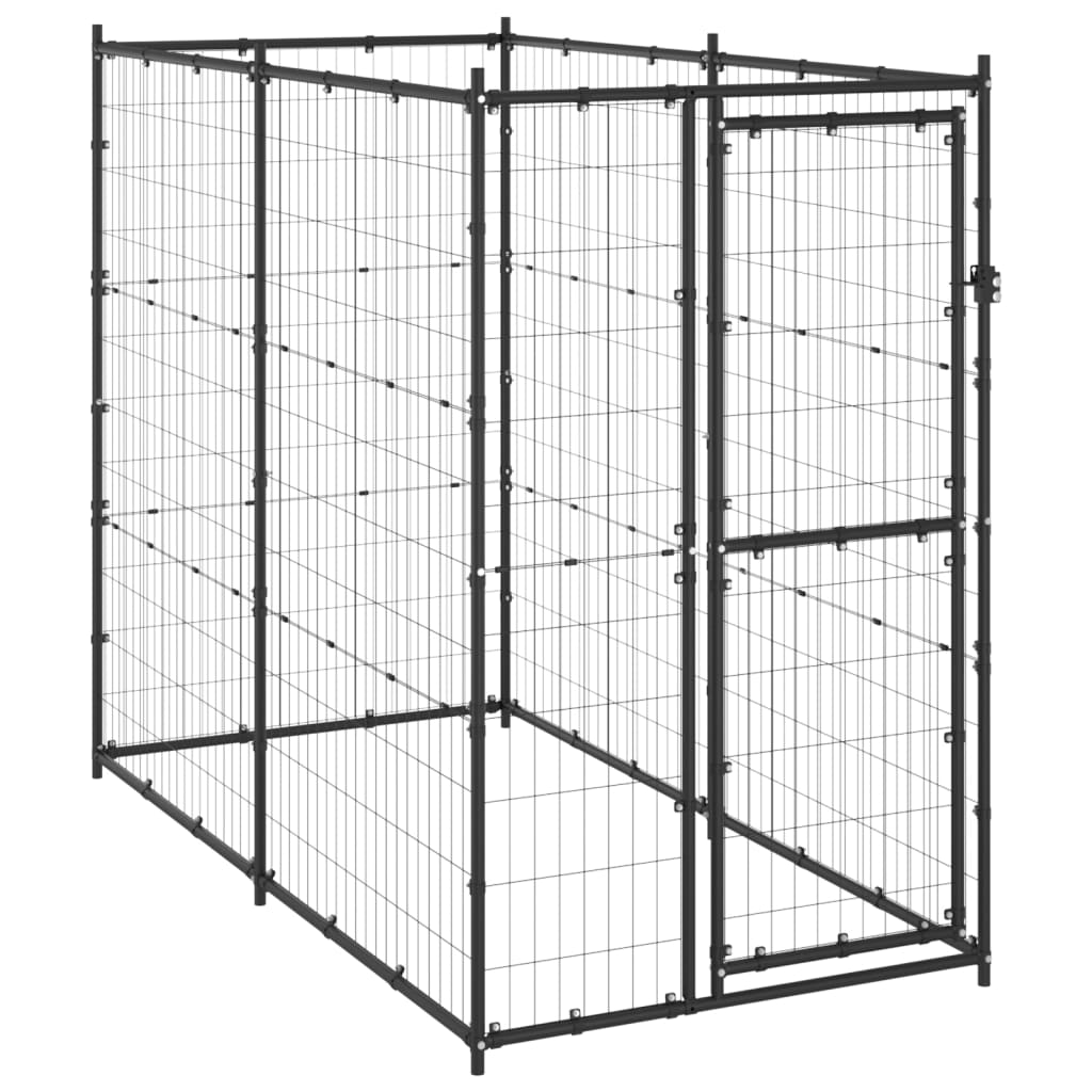 Paddock for outdoor dogs, 110x220x180 cm, steel