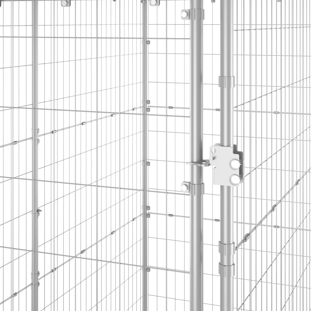 Outdoor dog paddock with roof 110x220x180 cm galvanized steel