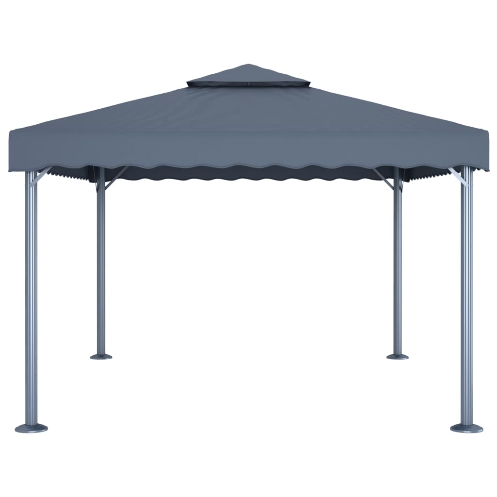 Pavilion cu perdele& lumini LED,antracit,400x300cm aluminiu
