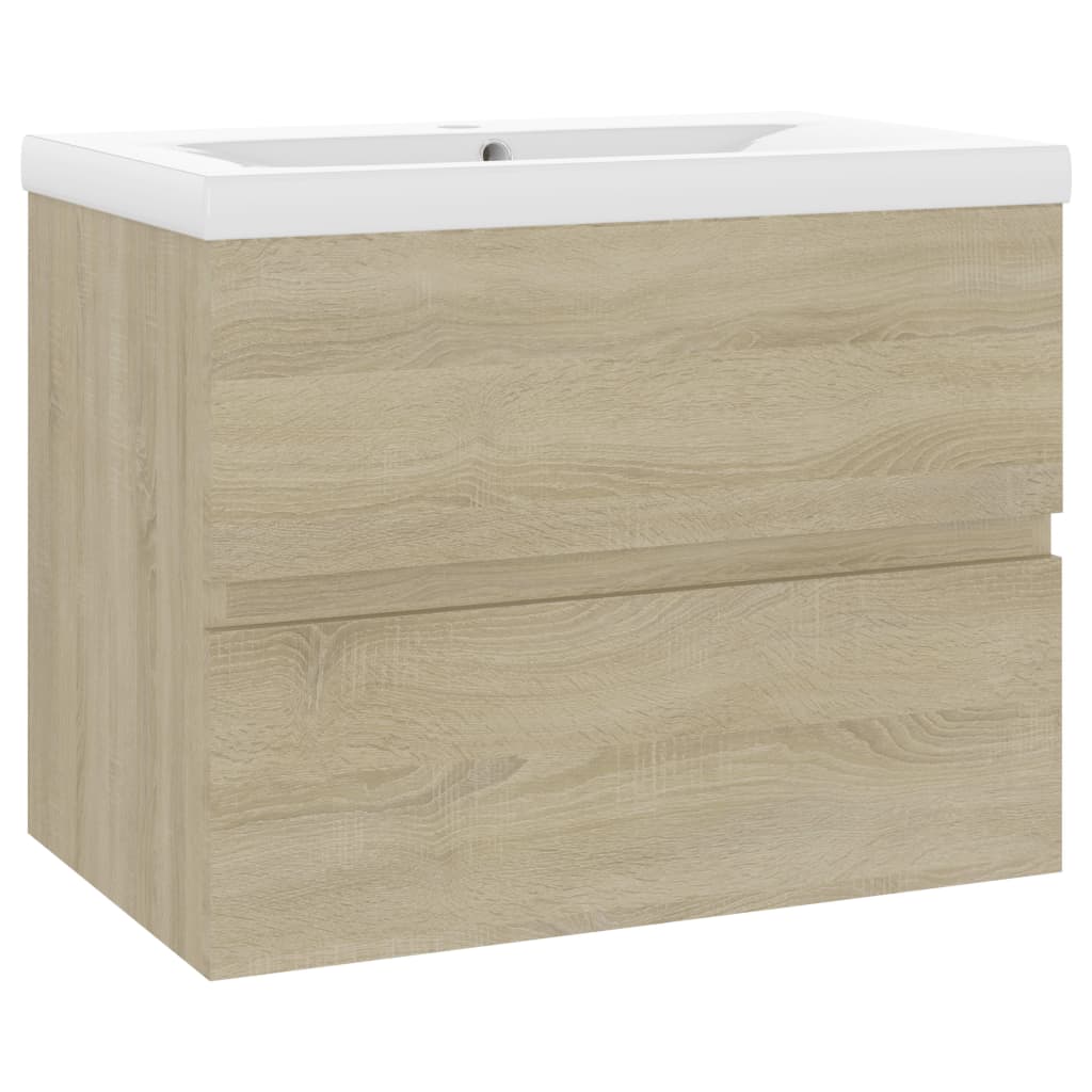 Cabinet with built-in sink, sonoma oak, engineered wood