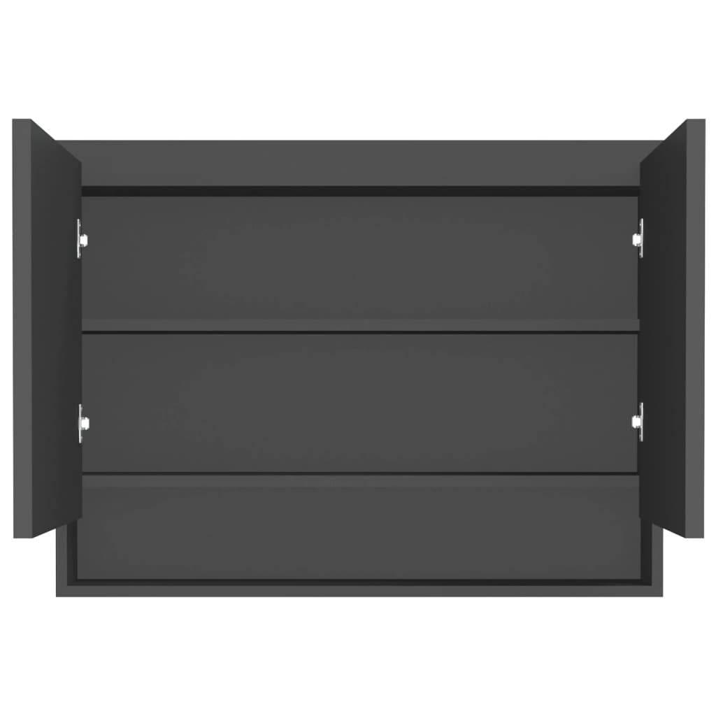 Bathroom cabinet with mirror, anthracite, 80x15x60 cm, MDF
