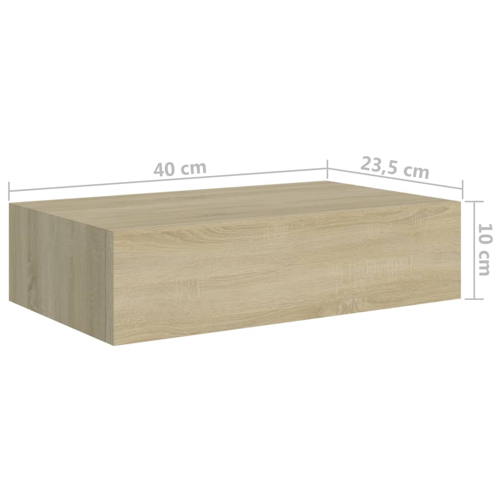 Dulapuri de perete cu sertar, 2 buc., stejar, 40x23,5x10 cm MDF