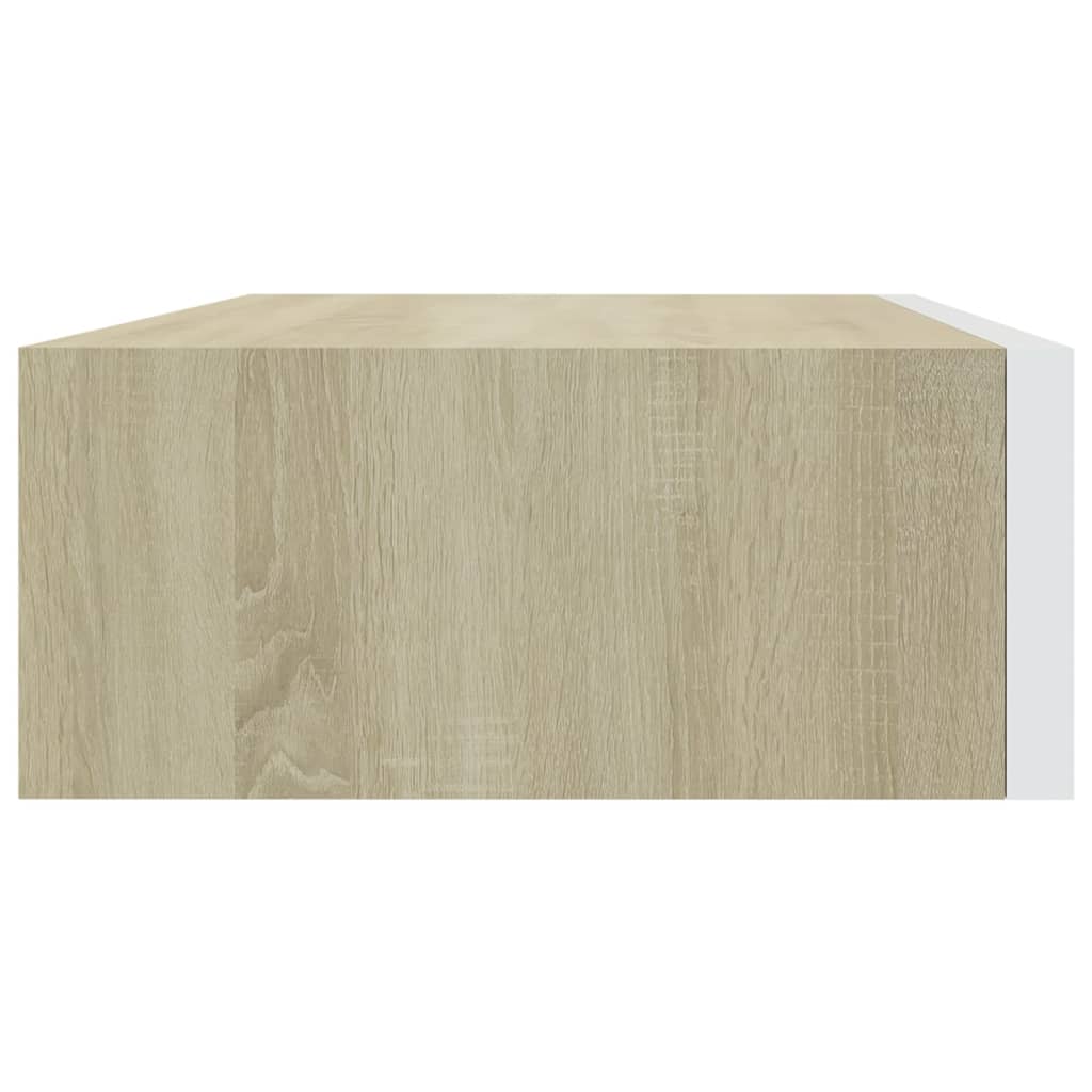 Dulapuri de perete cu sertar 2 buc stejar/alb 40x23,5x10 cm MDF