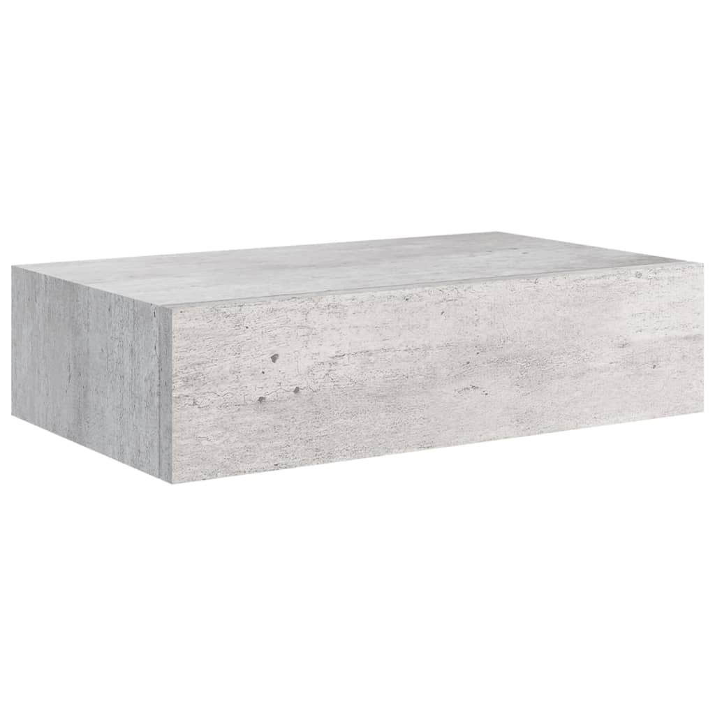Dulapuri de perete cu sertar 2 buc. gri beton 40x23,5x10 cm MDF